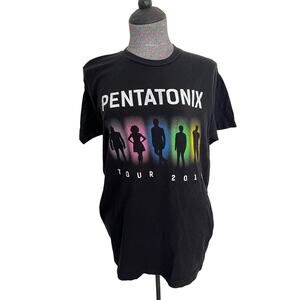 Pentatonix Tour T-Shirt Mens Medium Slim Fit DUAL SIDED Concert Pickup